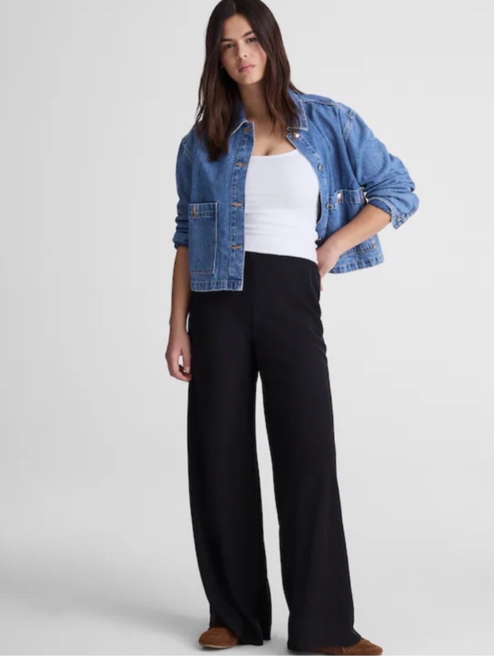 Madewell Pull-On Pants in Crepe Wide Leg Black Small NWT Capsule Wardrobe Work